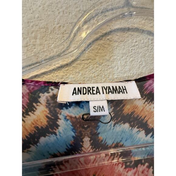 NWOT Andrea Iyamah Long Sleeve Chiffon Robe Swim Cover-Up Multi Women's Size S/M - Picture 5 of 5